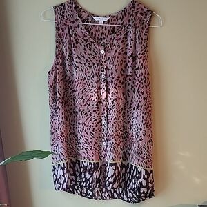 Cabi Size LARGE Leopard Print Sleeveless Top